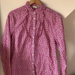 L.L.Bean floral blouse